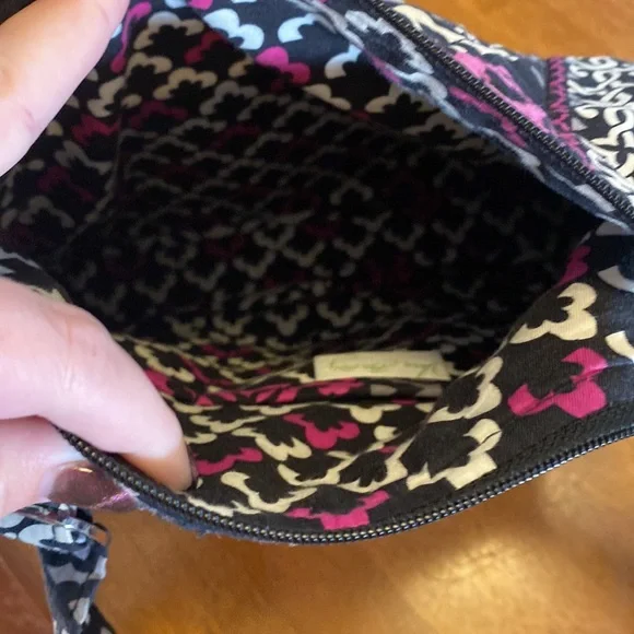 Vera Bradley Crossbody Pink Black Gray GUC Purse - Picture 7 of 8
